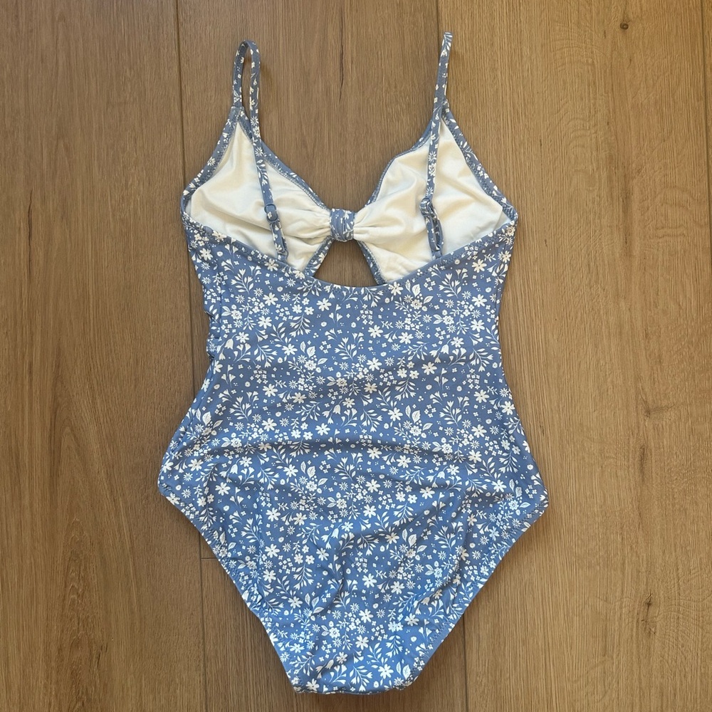 Blue Floral Swimsuit - Picture 2 of 3